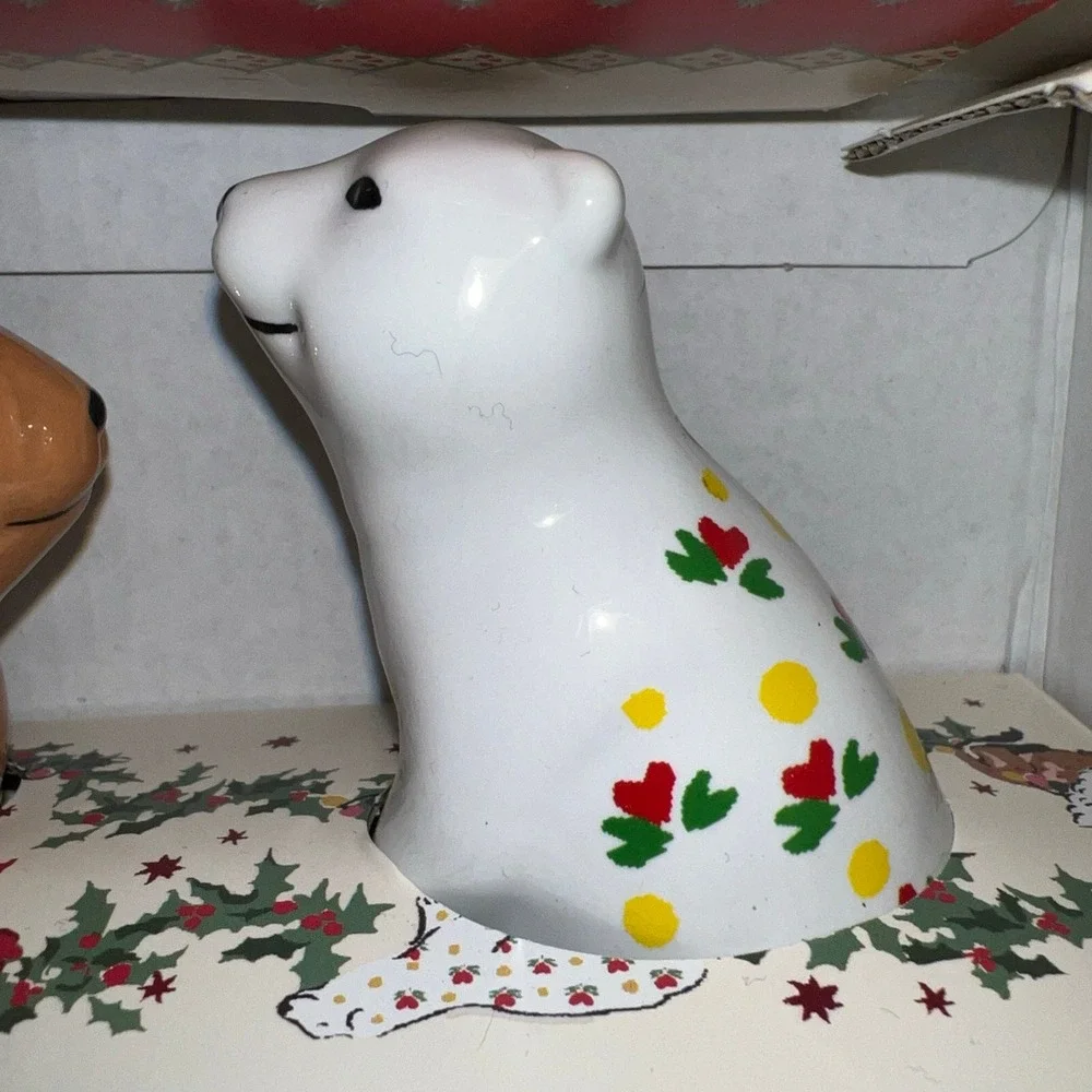 Cath Kidston Of London Salt Pepper Shakers & Tray Rabbit Polar Bear